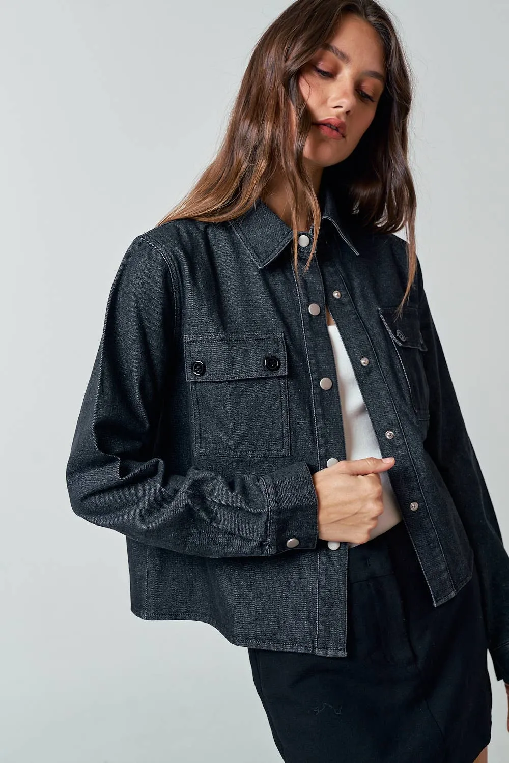  DENIM BUTTON UP SHACKET