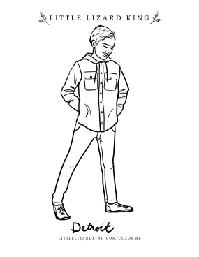 Detroit Coloring Page