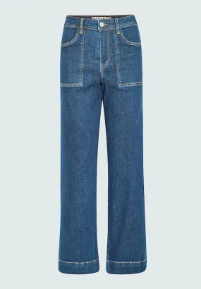 DSFlorence HW Denim Pants FL - Dark Blue