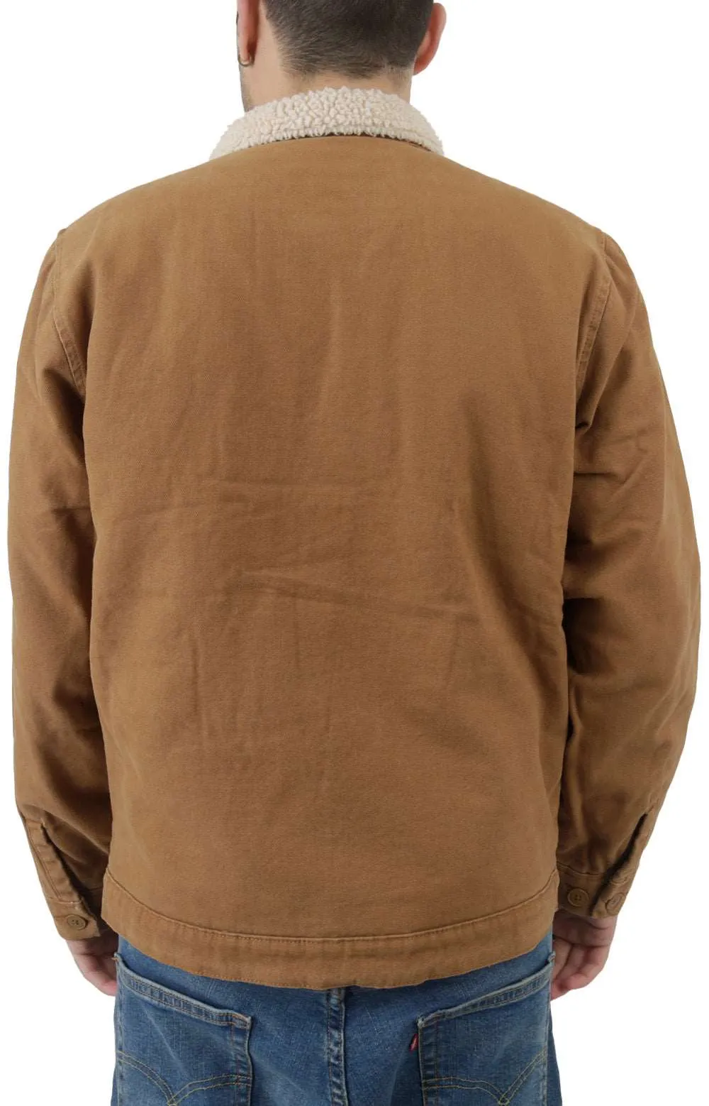Duck Canvas High Pile Fleece Jacket Men’s Stonewashed Brown Tjr04Sbd