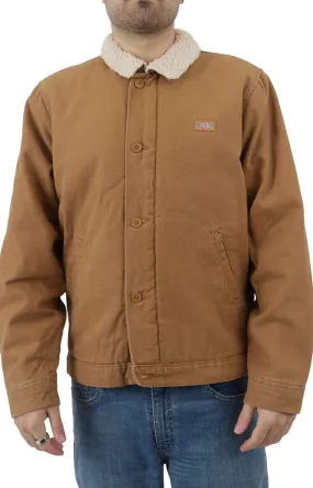 Duck Canvas High Pile Fleece Jacket Men’s Stonewashed Brown Tjr04Sbd