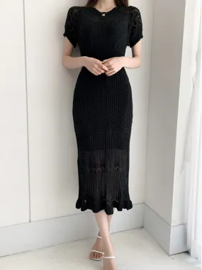 Elegant Knitted Short Sleeves Dress