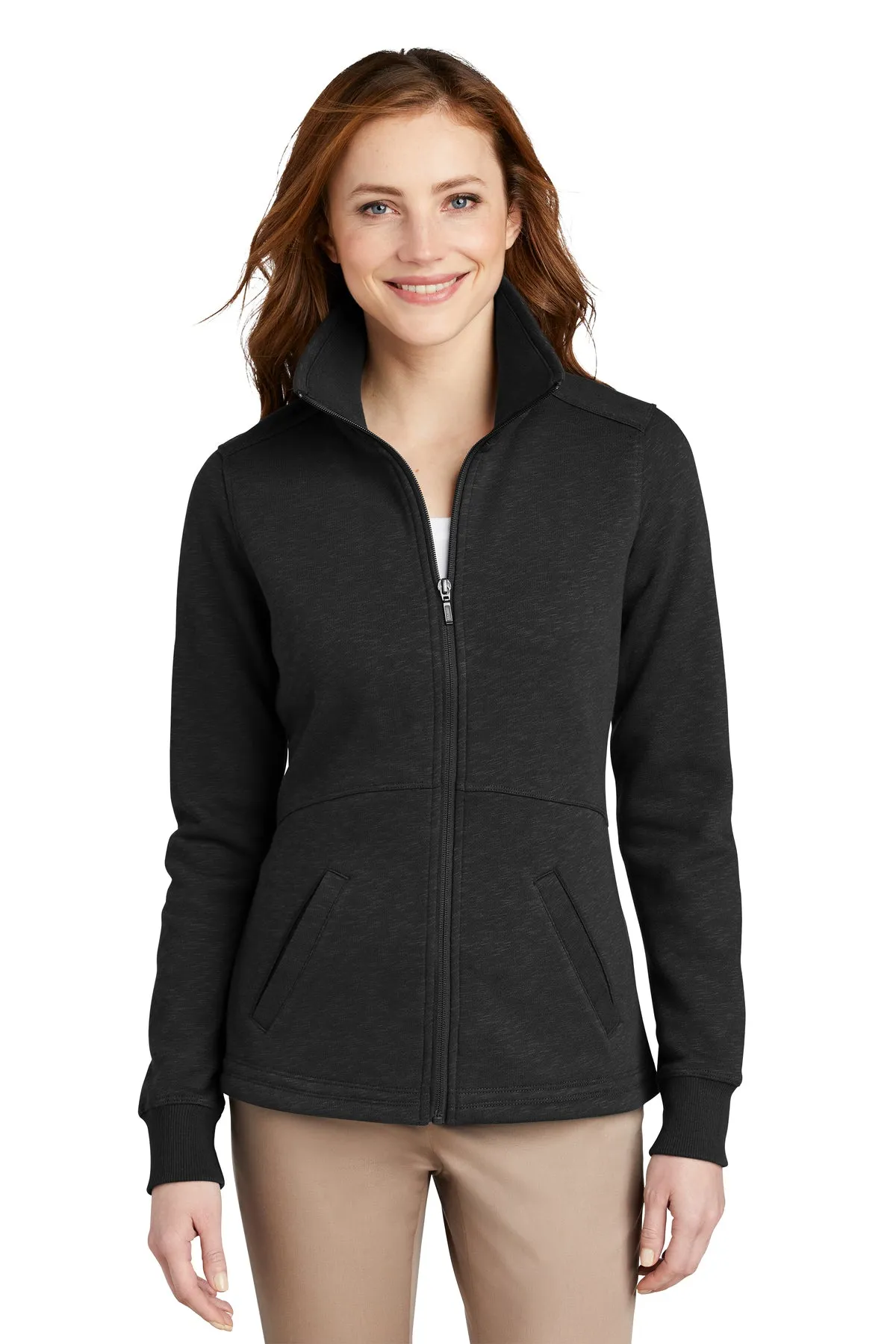 EMBROIDERED - L293 - Port Authority® Ladies' Slub Fleece Full-Zip Jacket