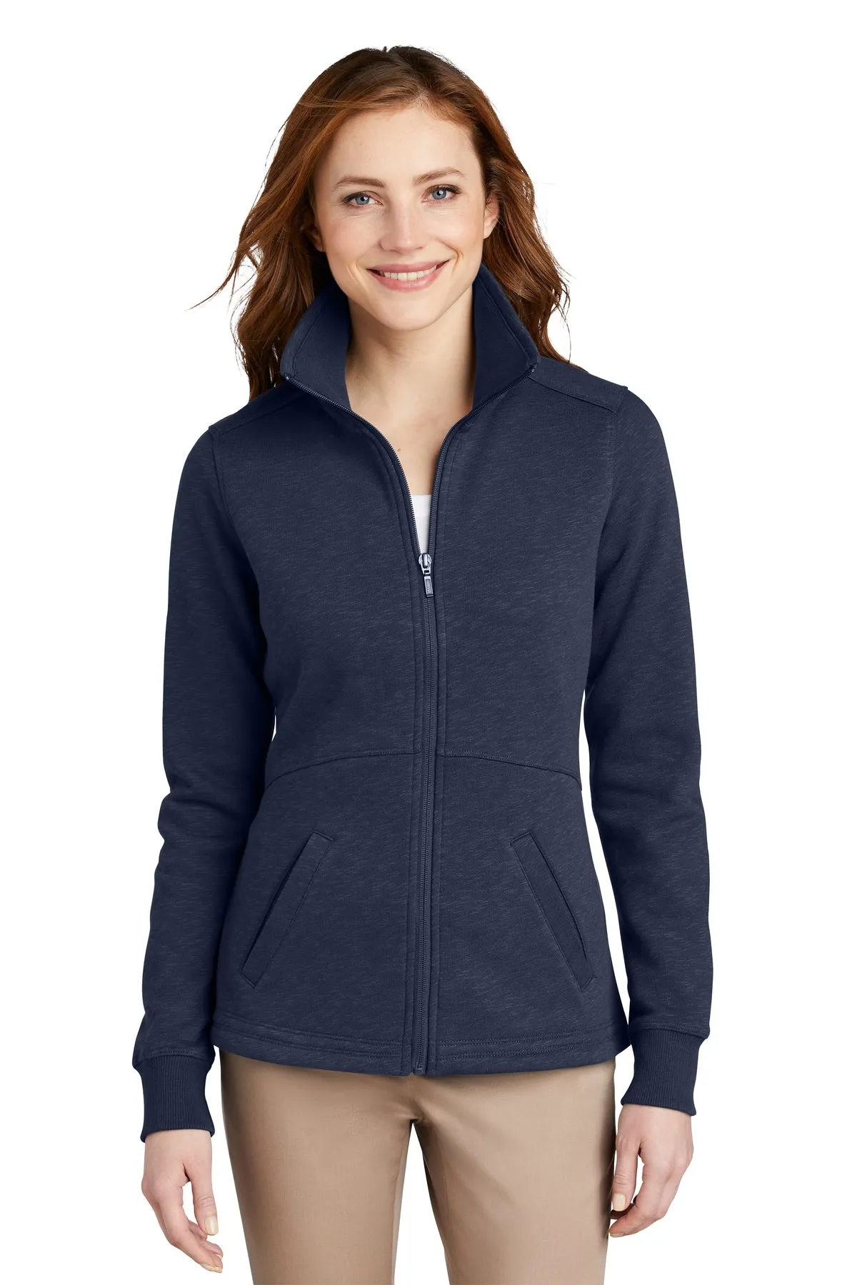 EMBROIDERED - L293 - Port Authority® Ladies' Slub Fleece Full-Zip Jacket