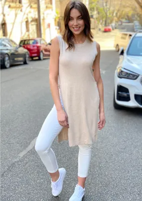 F2440SS Sleeveless Side Slit Knit Dress (Pack)