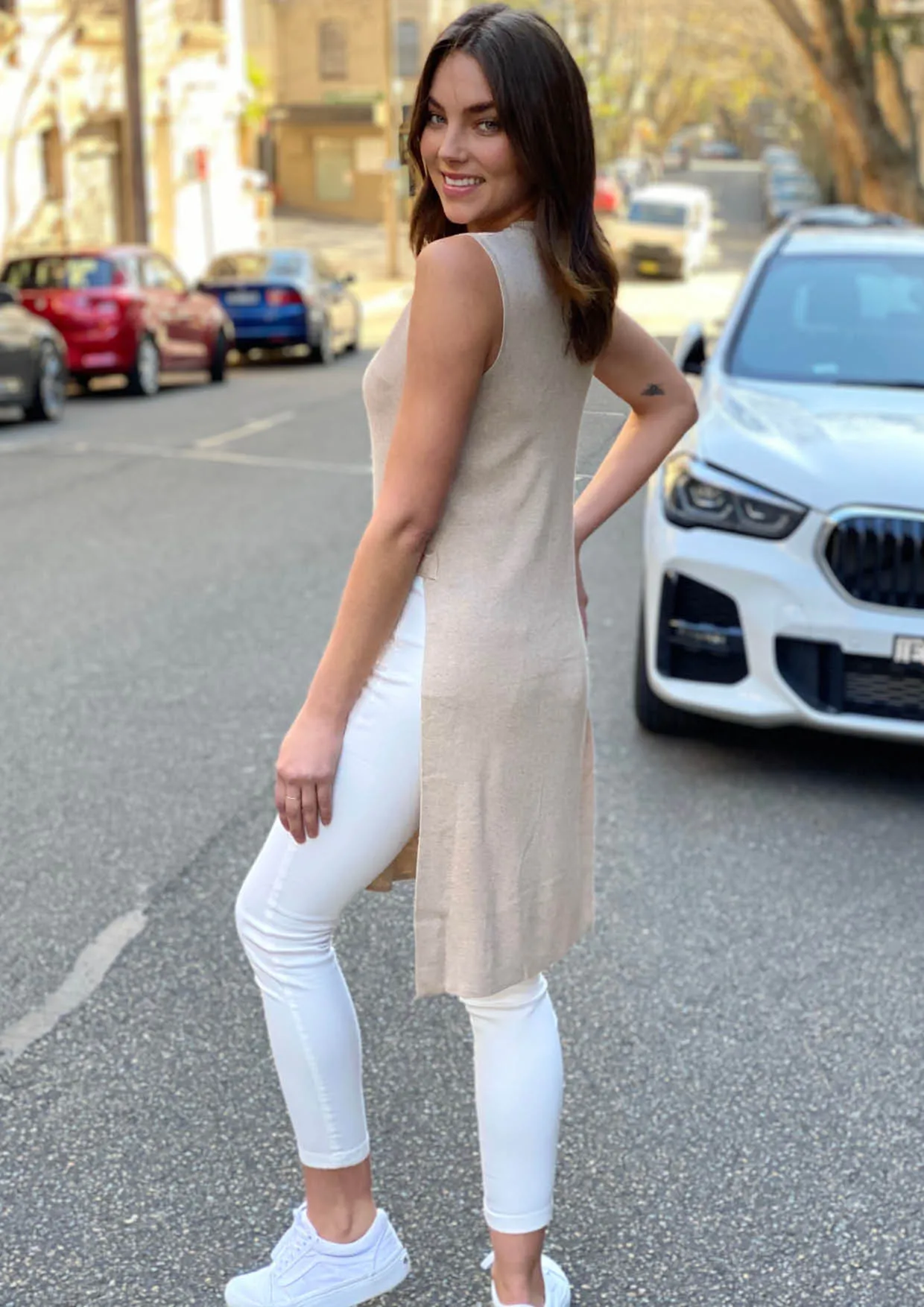 F2440SS Sleeveless Side Slit Knit Dress (Pack)