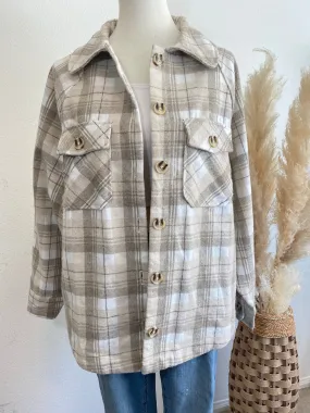 Fall Favorite Plaid checked Collard Button Down Shacket