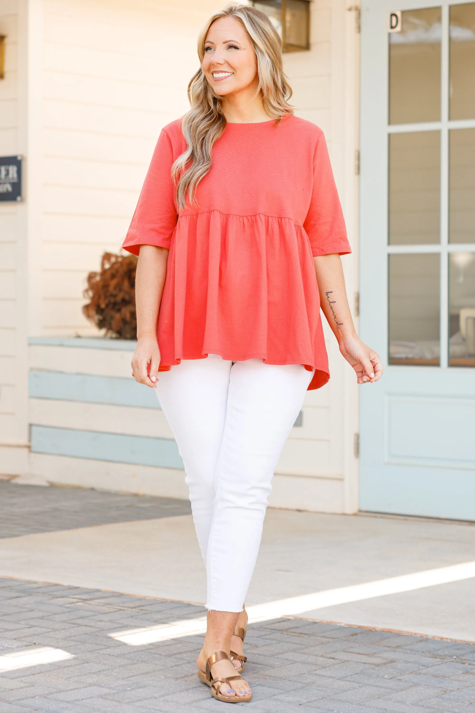 Fearless Soul Top, Deep Coral