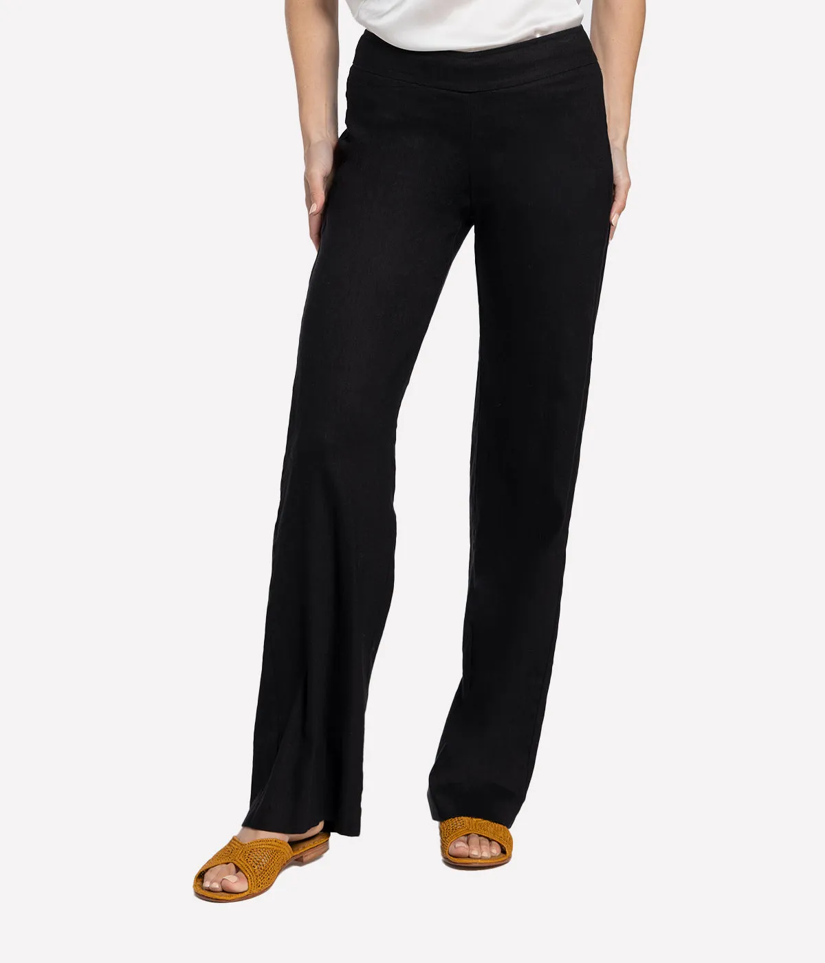 Flavia Linen Pants in Black