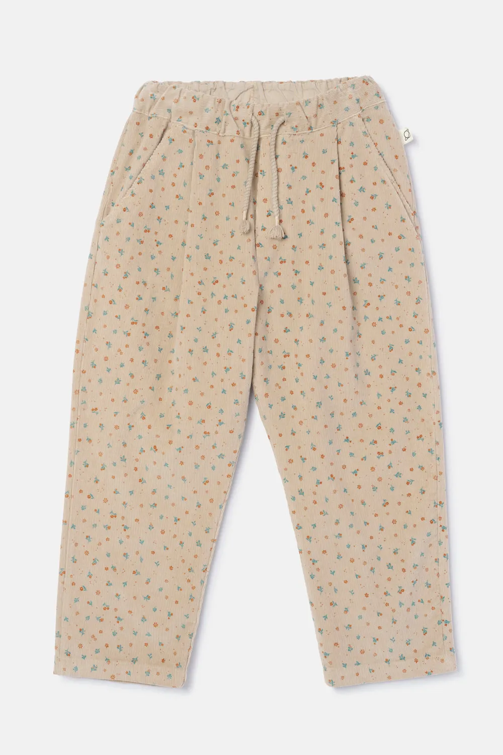 Floral corduroy pants