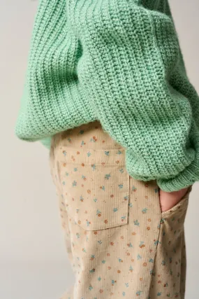 Floral corduroy pants