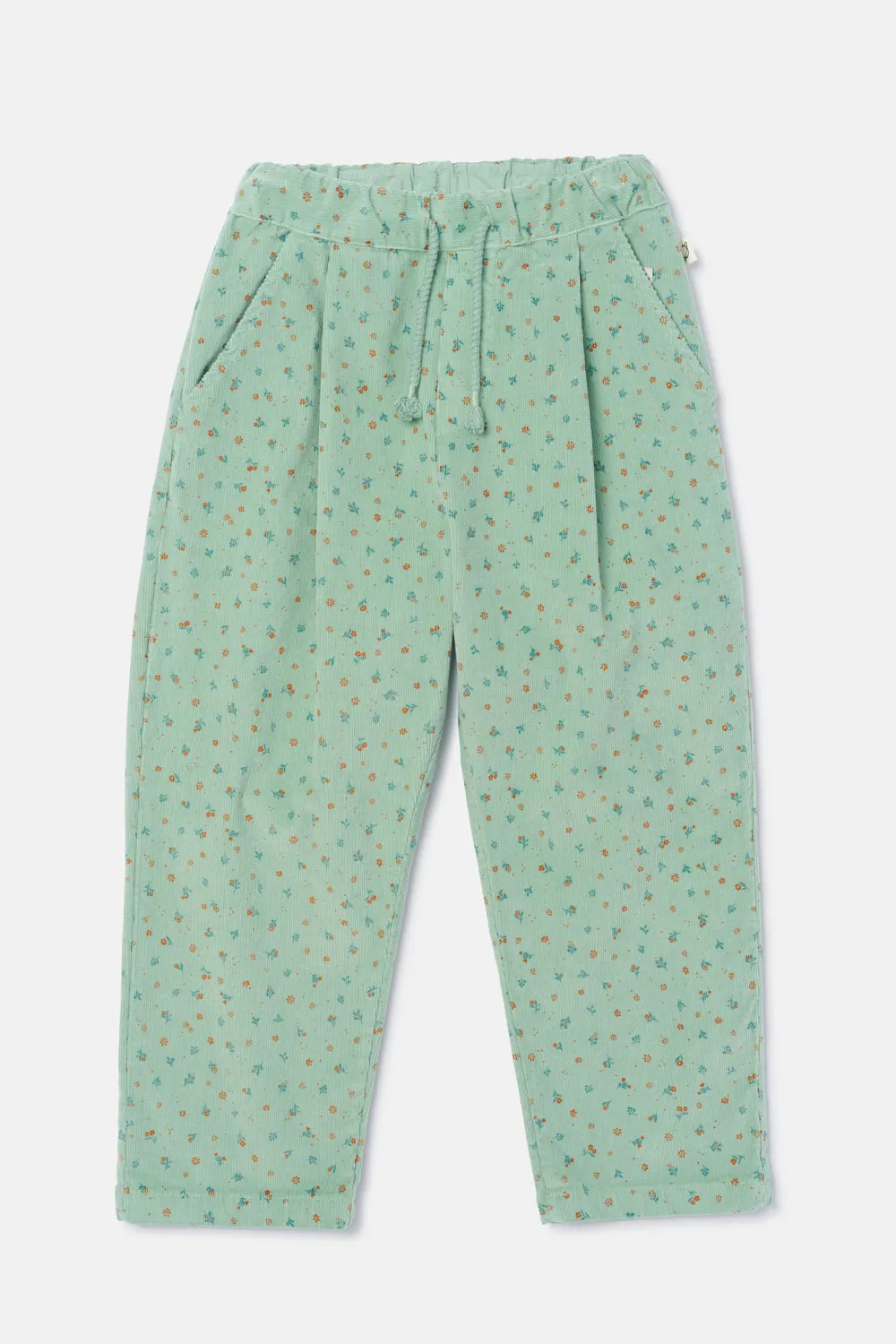 Floral corduroy pants