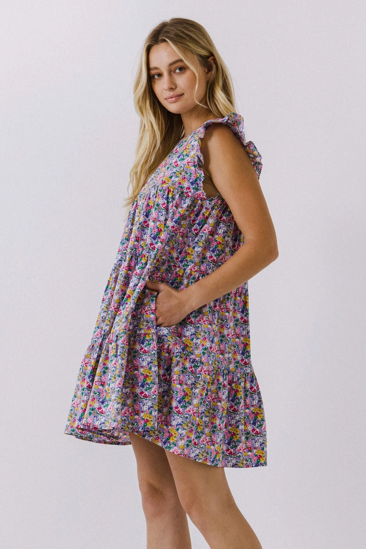 Floral Print Babydoll Dress