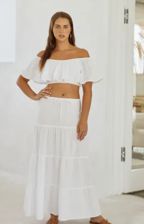 Flowy Long Drawstring Skirt