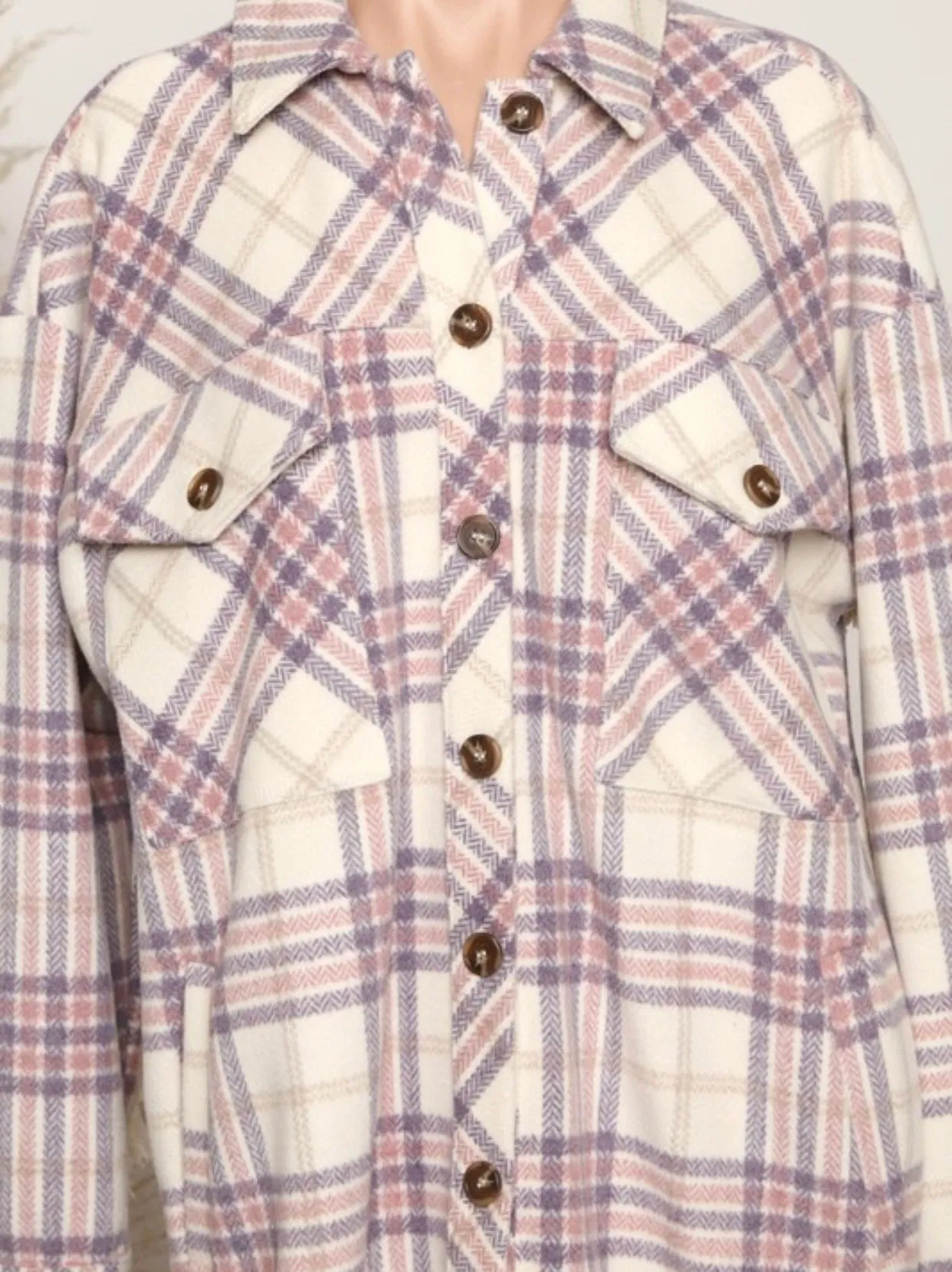 Fringe Oversized Plaid Flannel Shacket