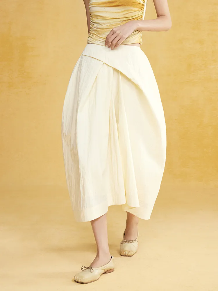 Front Lift And Loose O-shaped Skirt