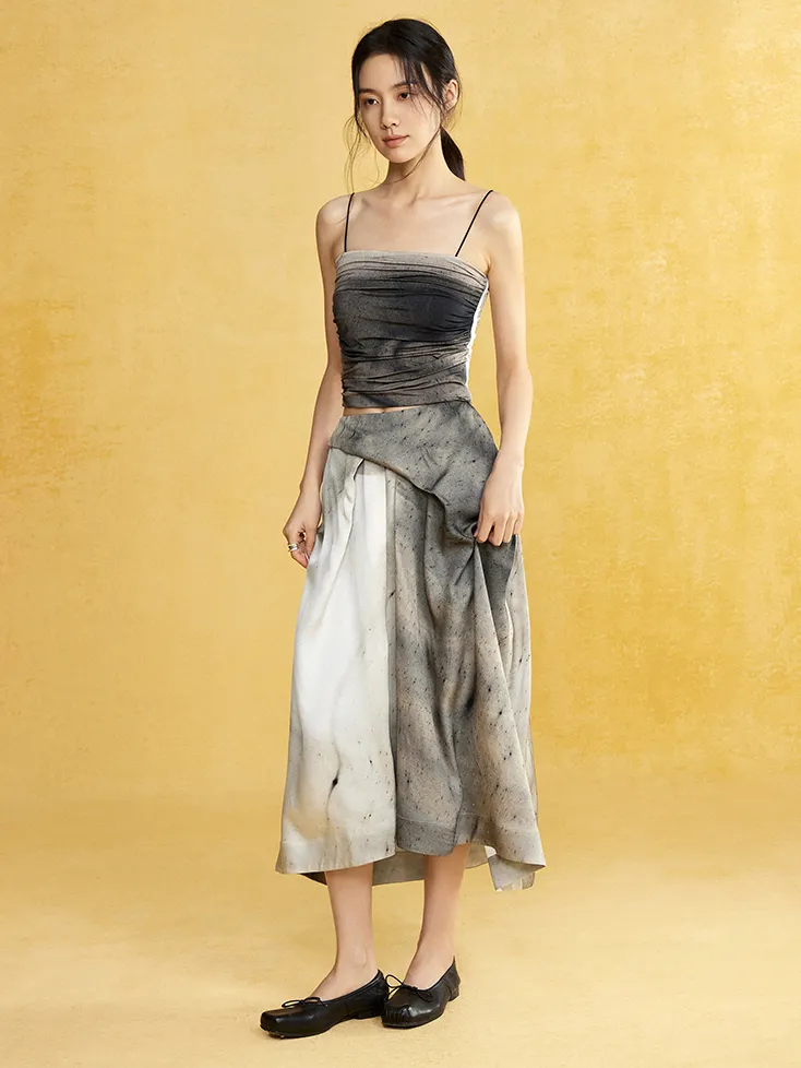 Front Lift And Loose O-shaped Skirt