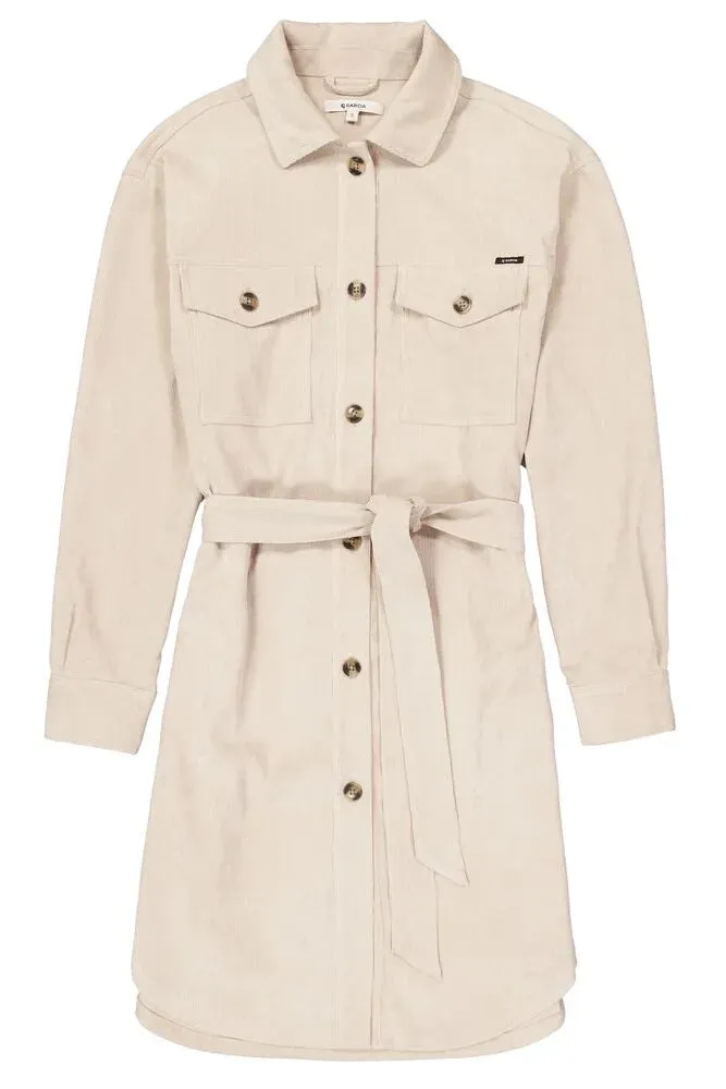 GARCIA WOMEN'S BELTED CORDUROY SHACKET -DOESKIN