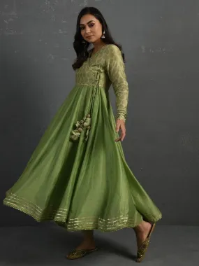 Green Gota Kissed Chanderi Kurta & Pant (Set of 2)