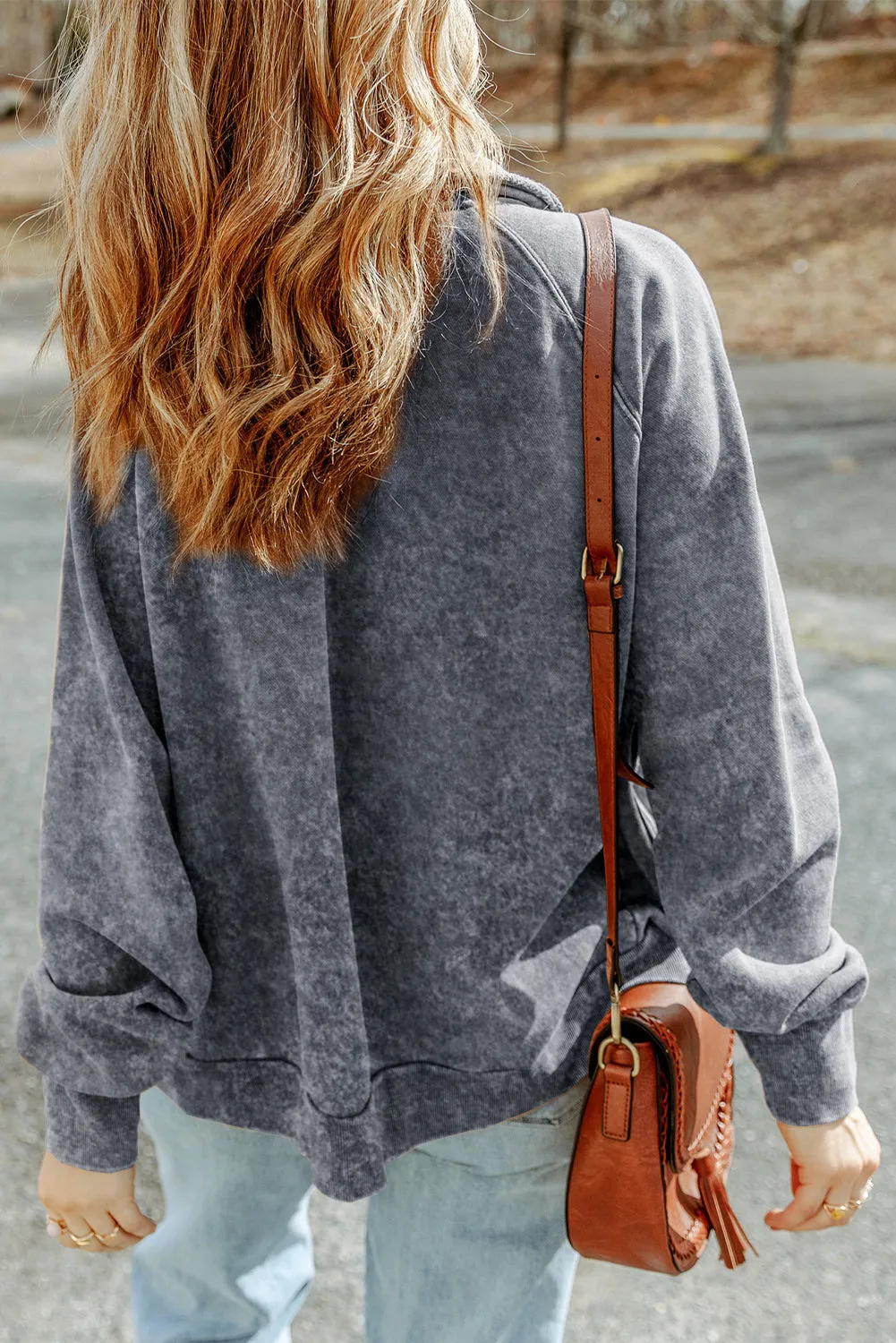 Grey Vintage Washed Flap Pocket Button Shacket