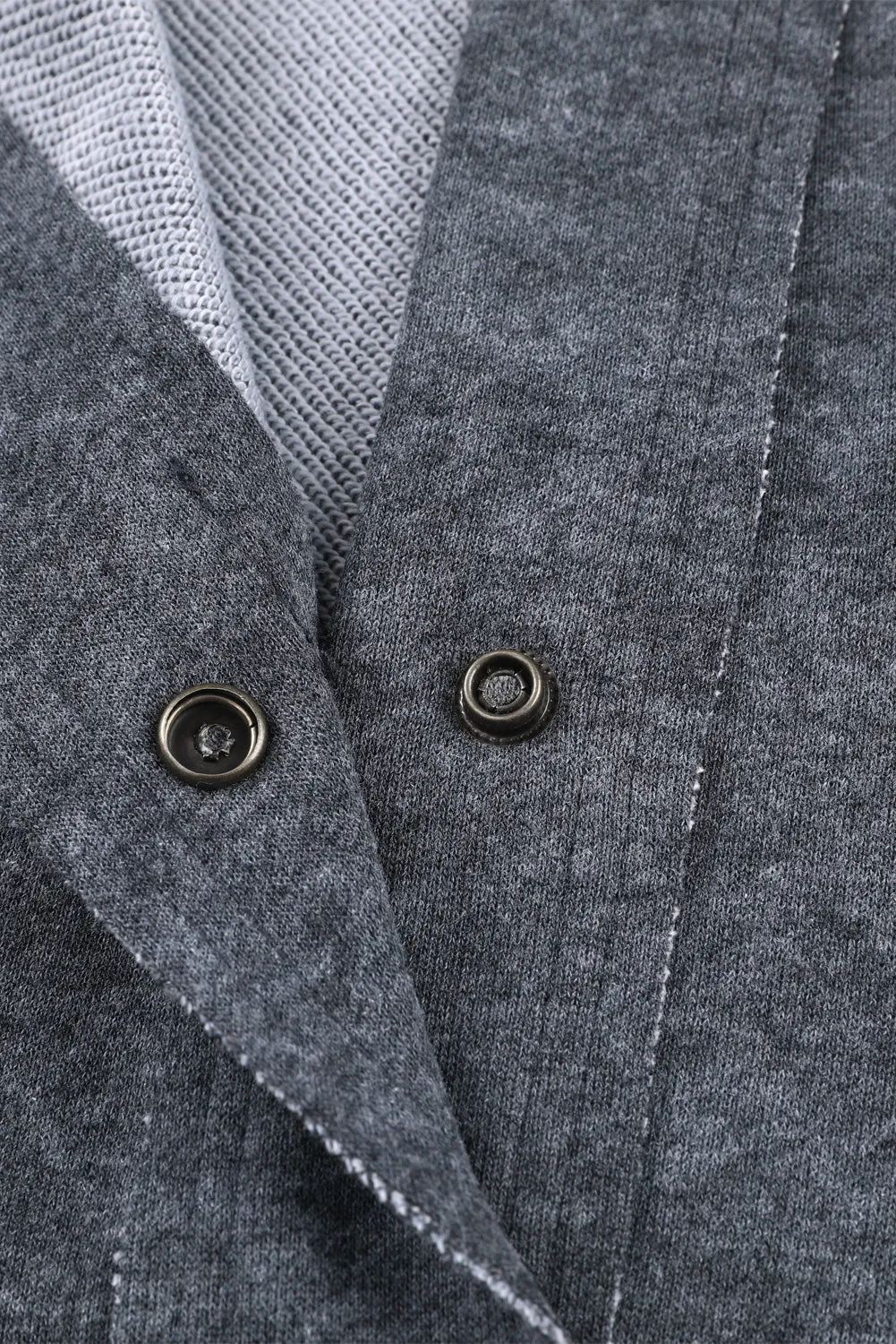 Grey Vintage Washed Flap Pocket Button Shacket