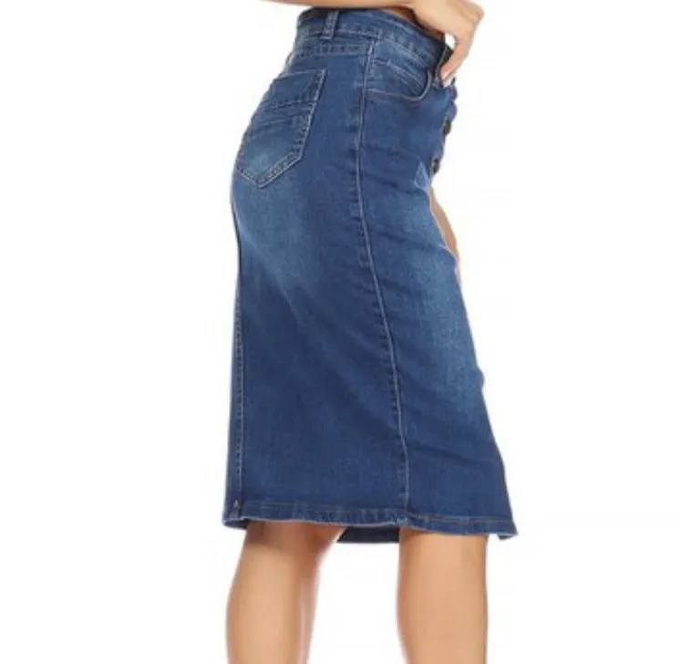 Hallie Denim Skirt - Dark Wash
