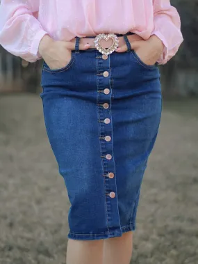 Hallie Denim Skirt - Dark Wash