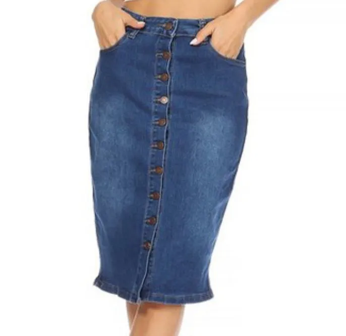 Hallie Denim Skirt - Dark Wash