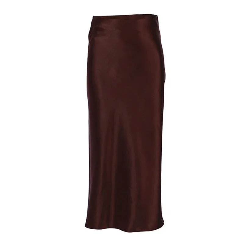 Heather Elegant Satin Maxi Skirt