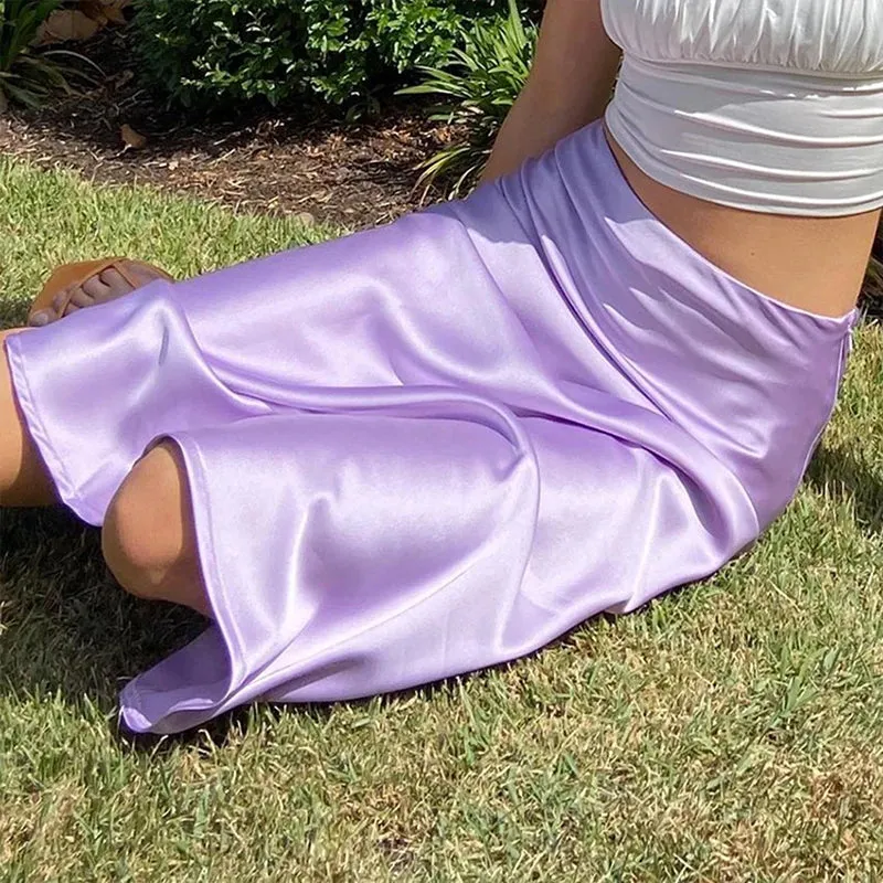 Heather Elegant Satin Maxi Skirt