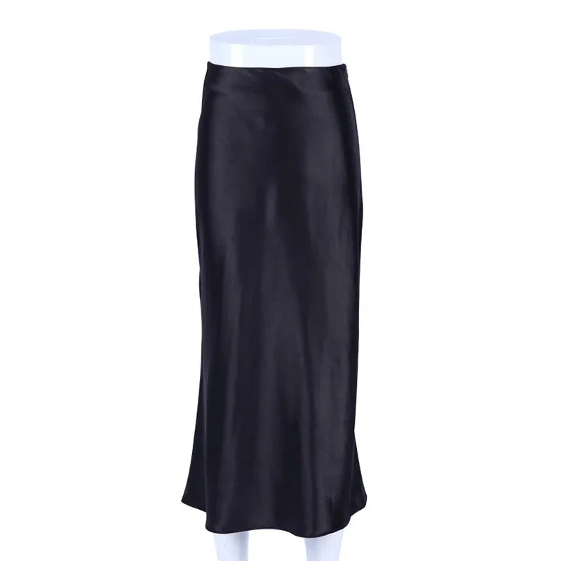 Heather Elegant Satin Maxi Skirt