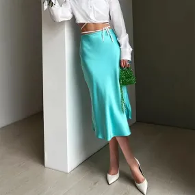 Heather Elegant Satin Maxi Skirt