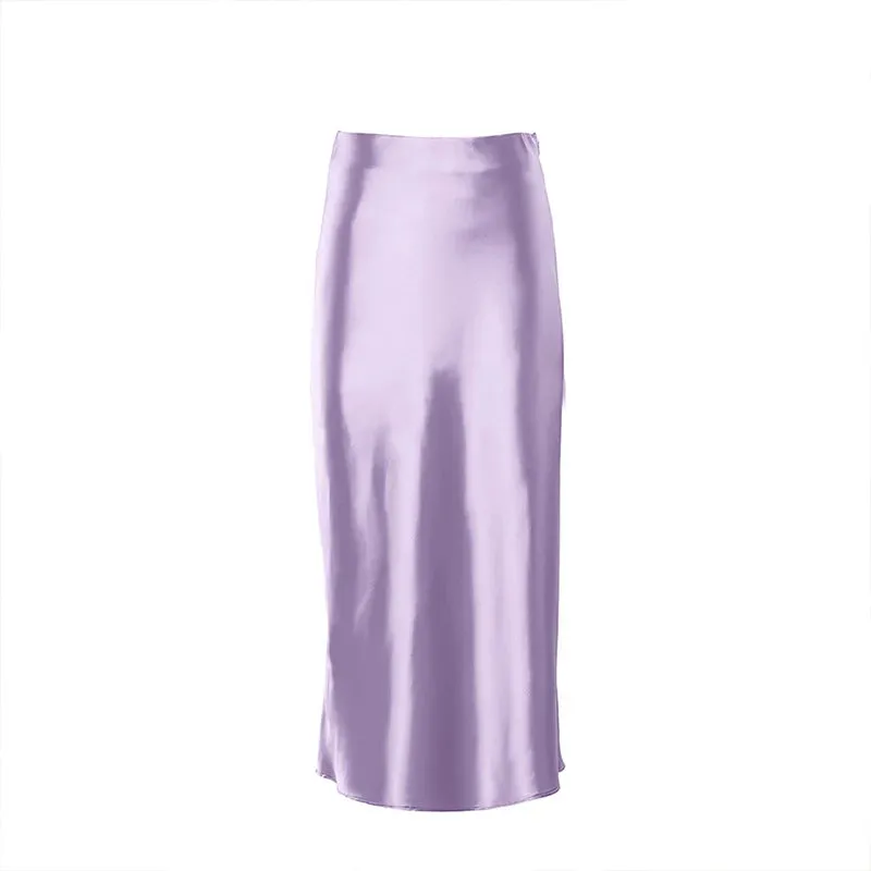 Heather Elegant Satin Maxi Skirt