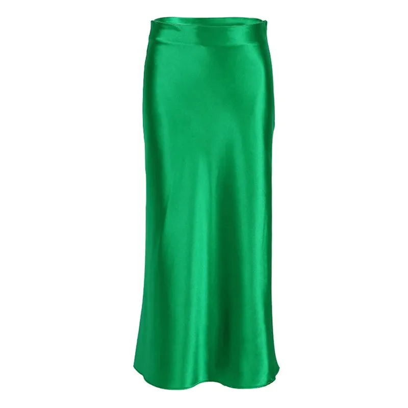 Heather Elegant Satin Maxi Skirt