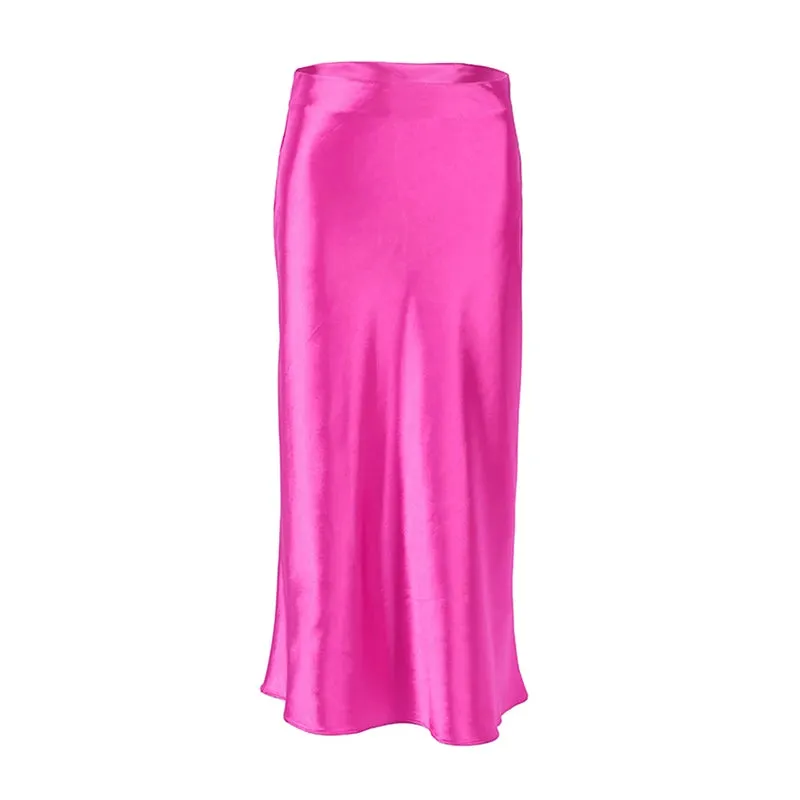 Heather Elegant Satin Maxi Skirt