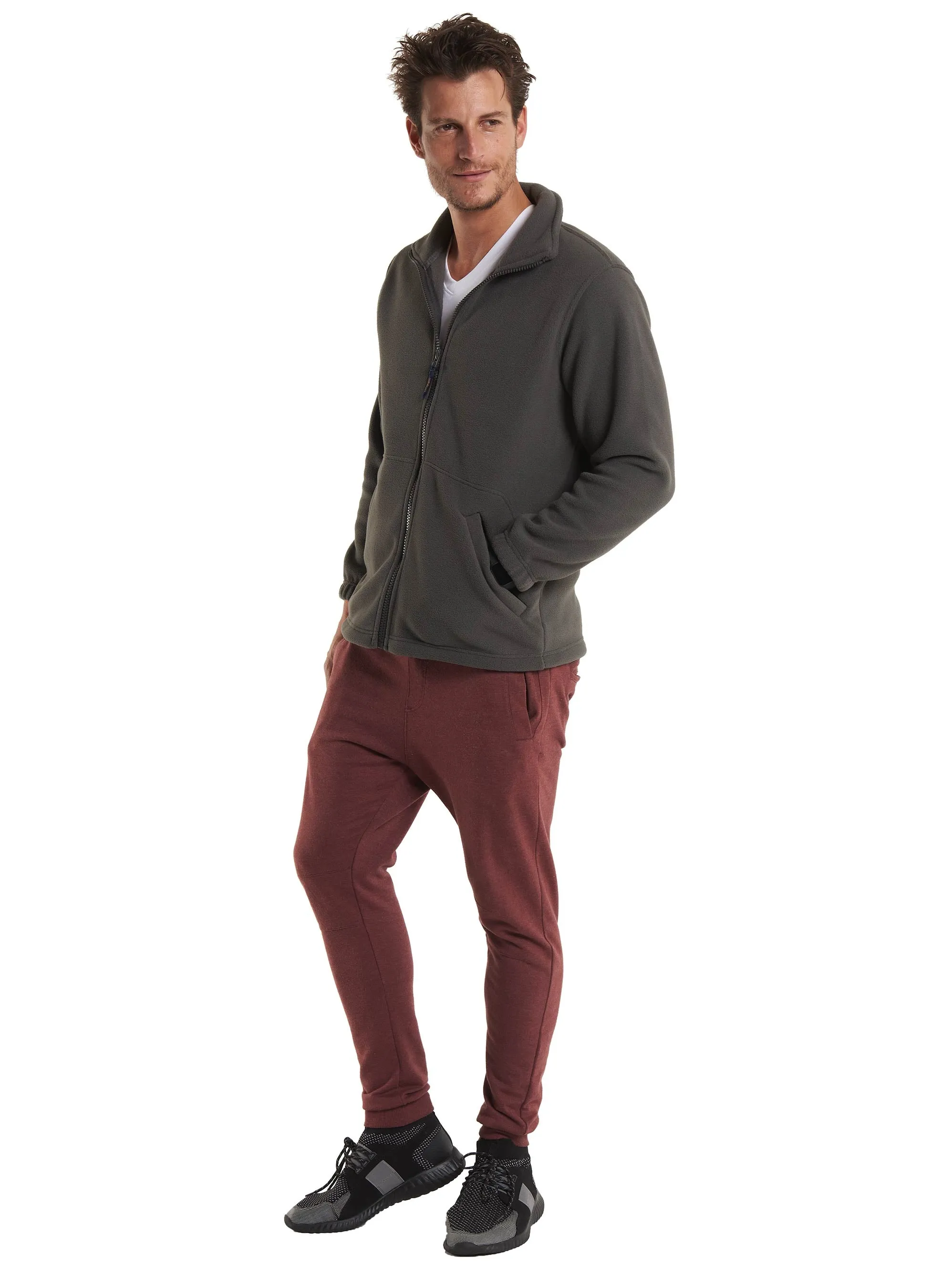 Heavyweight Full Zip Fleece Jacket | Red
