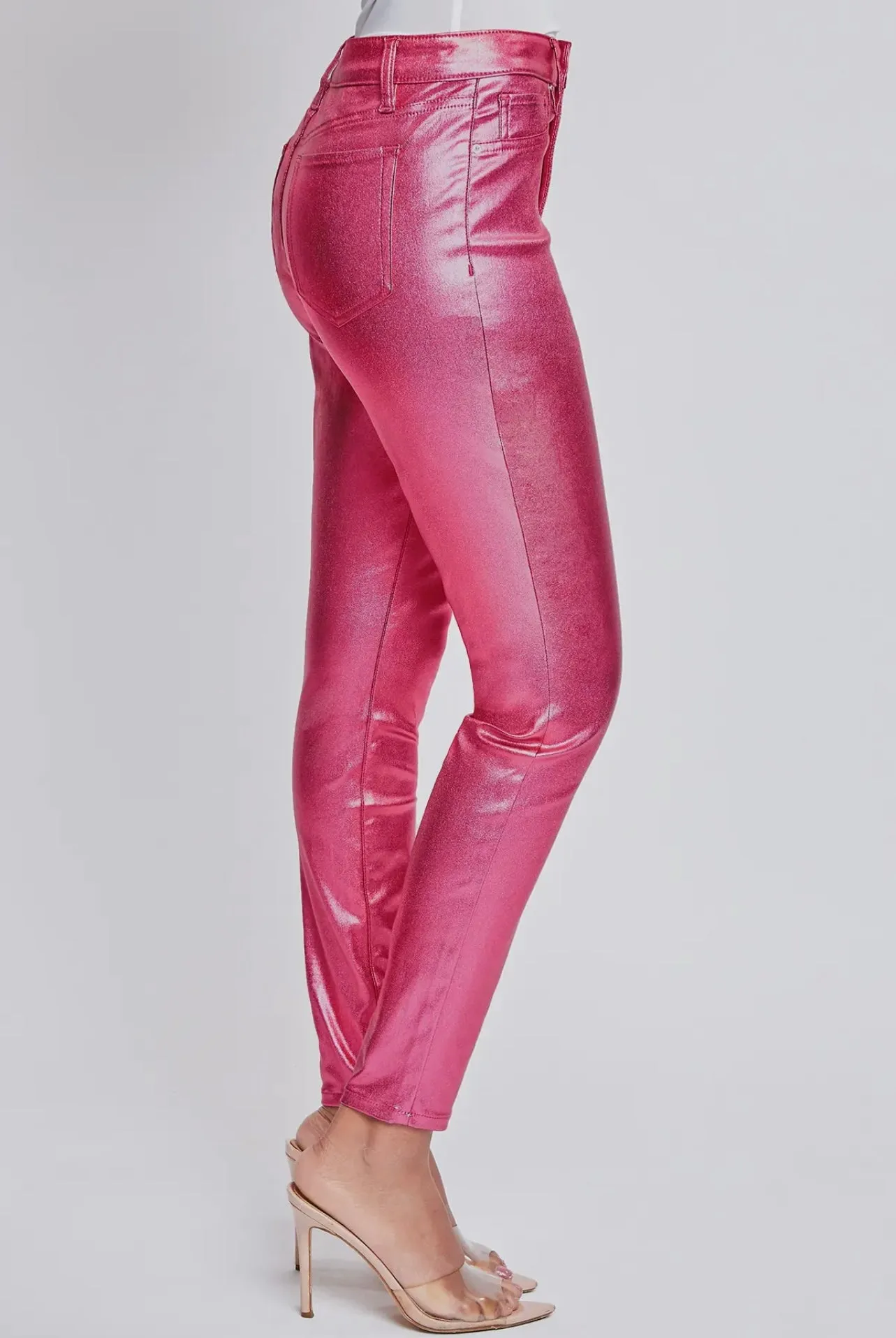 High Rise Hyperstretch Metallic Skinny
