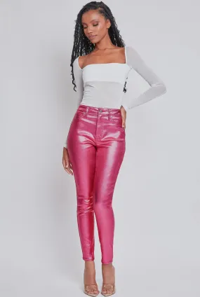 High Rise Hyperstretch Metallic Skinny