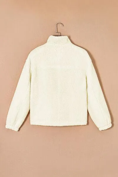 Impeccably Soft Zip Up Cream Fleece Jacket