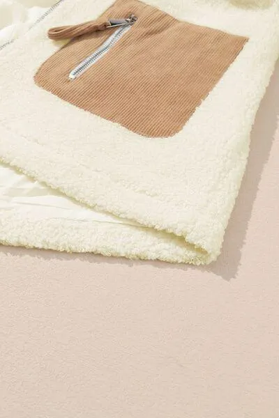 Impeccably Soft Zip Up Cream Fleece Jacket