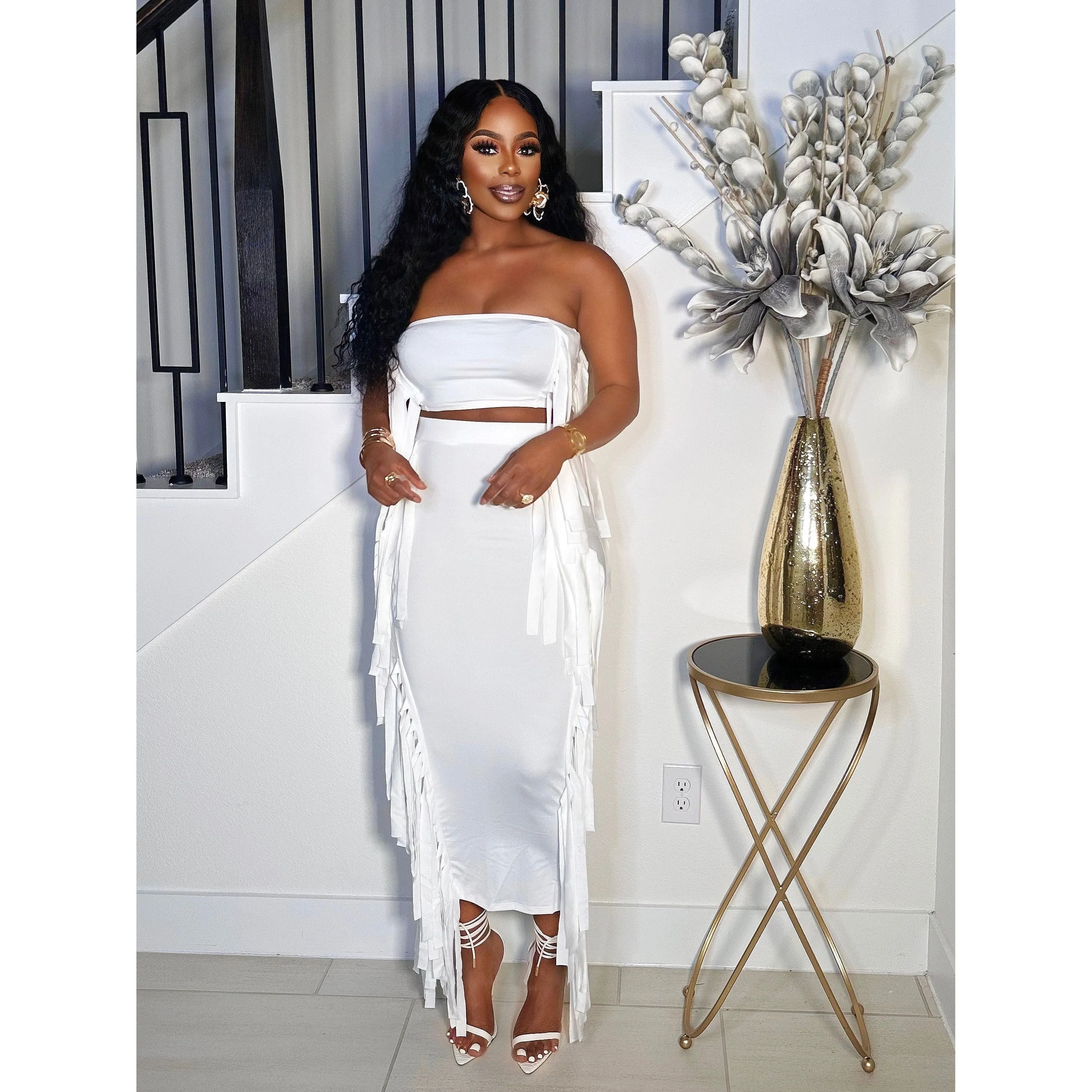 ITS GETTING HOT IN HERE SUMMER SKIRT SET (WHITE)