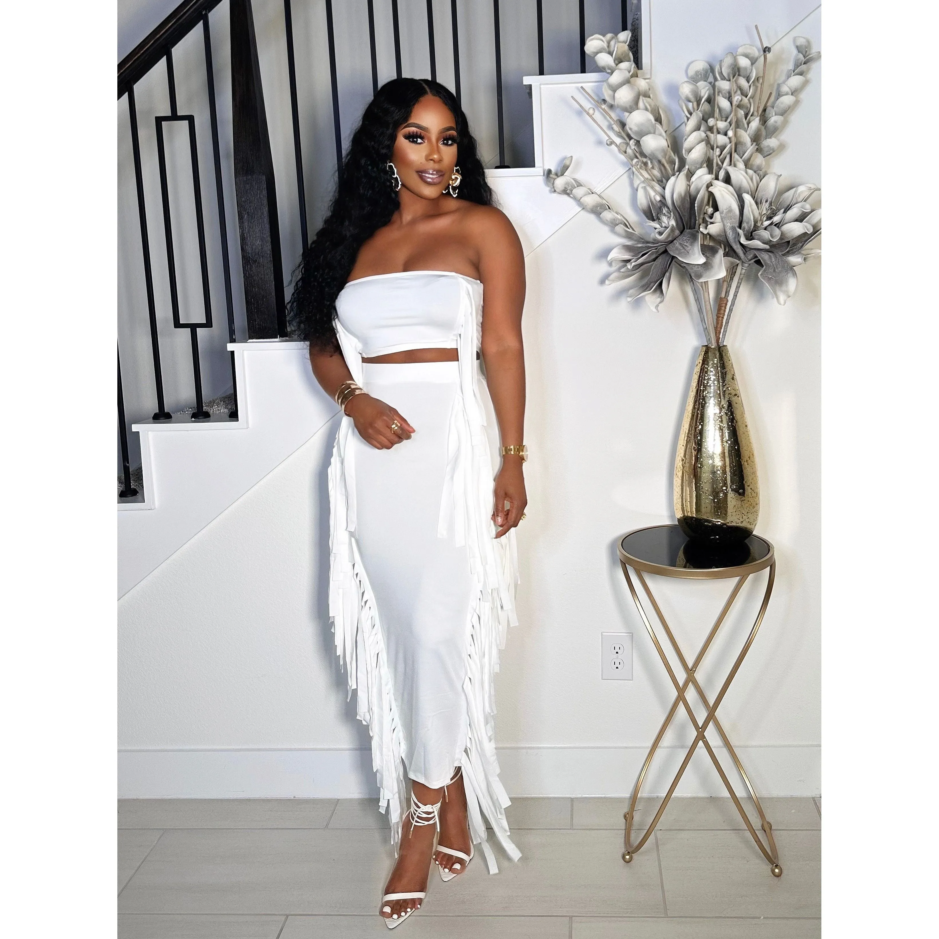 ITS GETTING HOT IN HERE SUMMER SKIRT SET (WHITE)