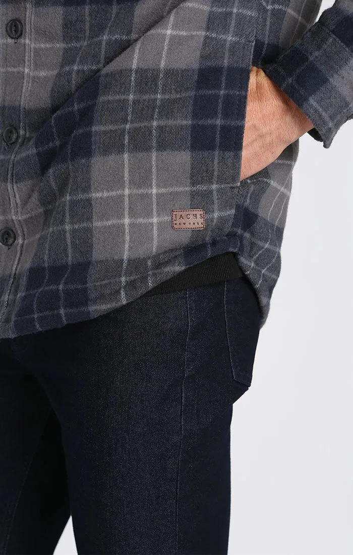 Jachs Grey and Navy Sherpa Lined Brushed Flannel