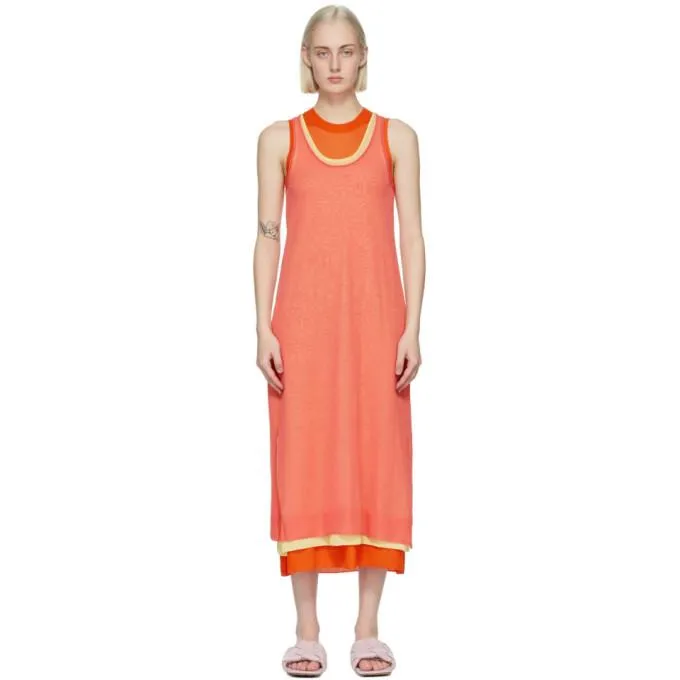 JW Anderson Orange Layered Tank Dress