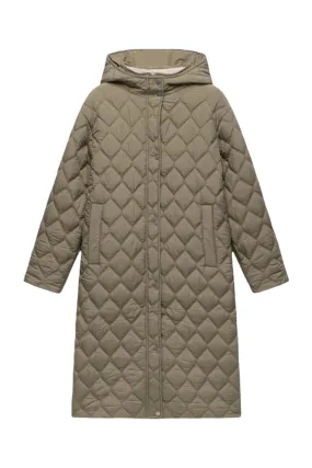 Khaki Double Layer Quilted Parka