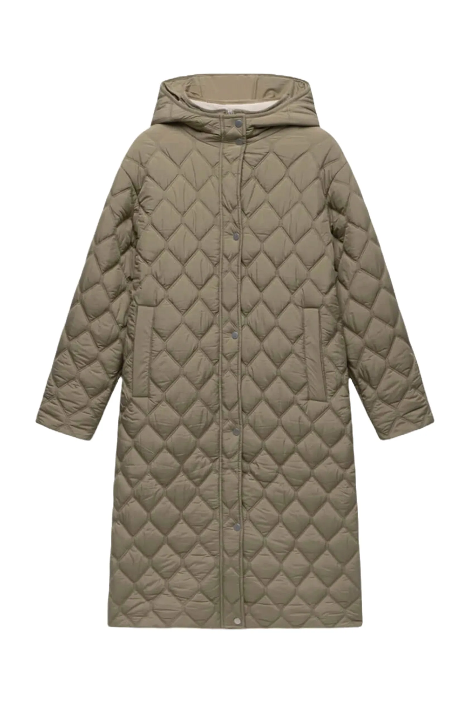 Khaki Double Layer Quilted Parka