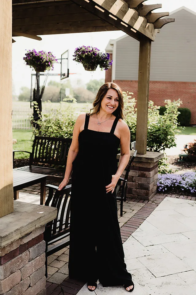 Knit Smocked Jumpsuit
