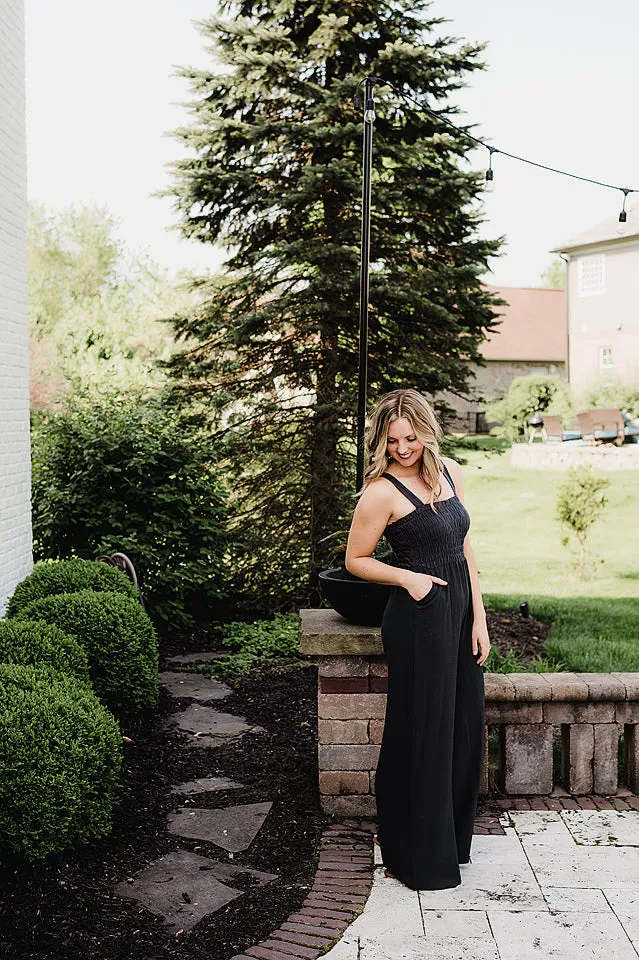 Knit Smocked Jumpsuit