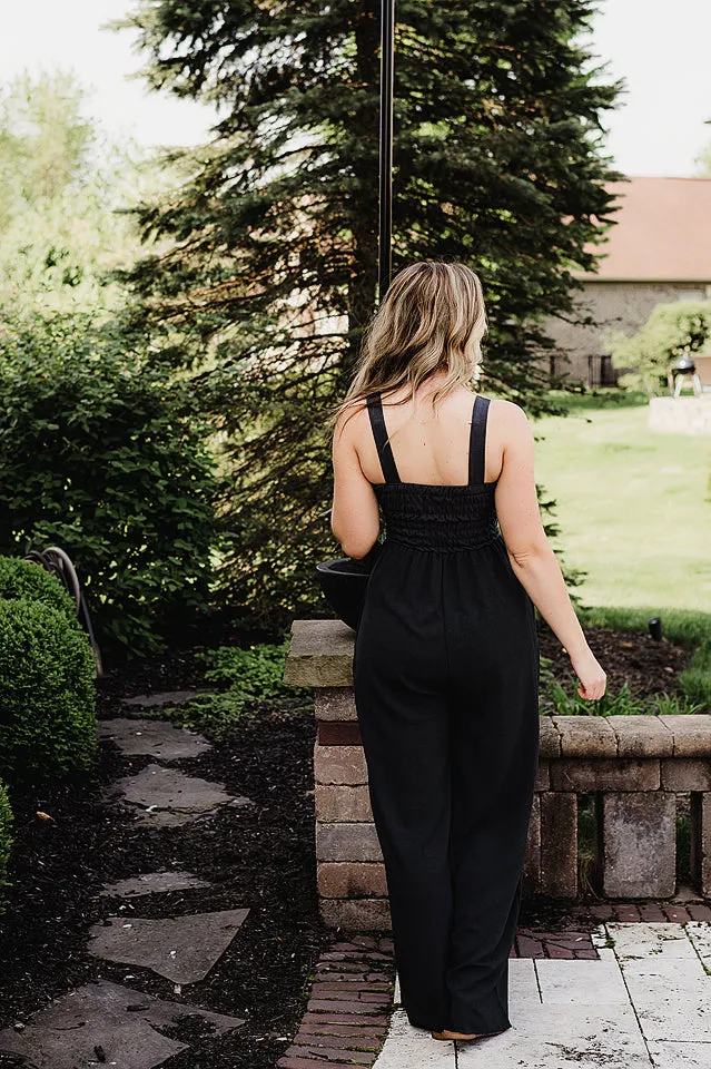 Knit Smocked Jumpsuit