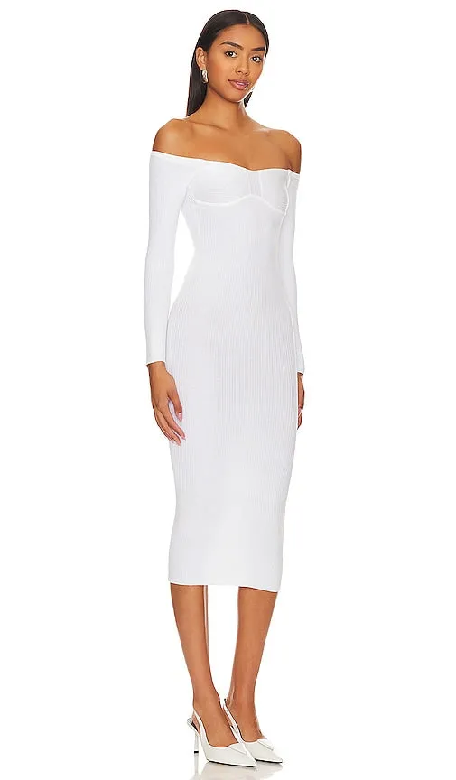 L'Academie x Marianna Tucci Knit Bustier Dress in White
